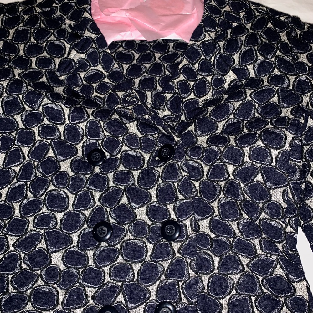 DIane Von Furstenberg navy & silver blazer